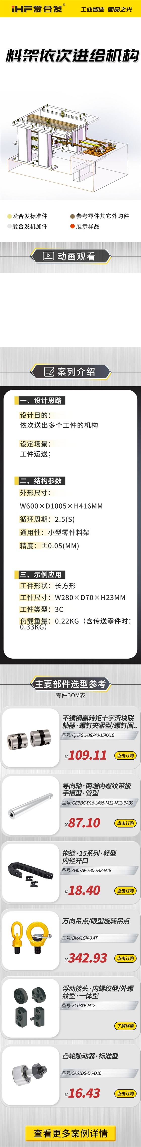 愛合發(fā)：案例介紹，料雜架依次進(jìn)給機(jī)構(gòu)！