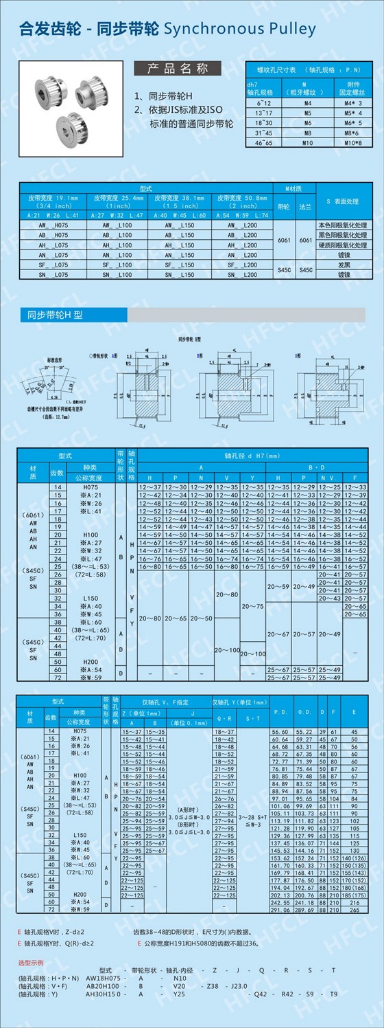 同步帶輪H型號(hào)